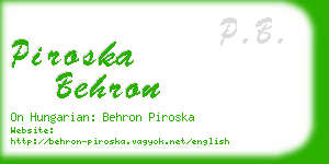 piroska behron business card